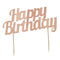 Buy Cake Supplies Glitter Cake Topper - Happy Birthday - Rose Gold sold at Party Expert