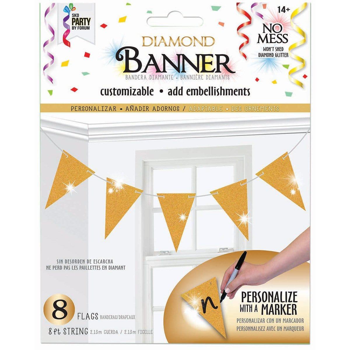 Buy Decorations Flag Banner 8ft. - Gold sold at Party Expert