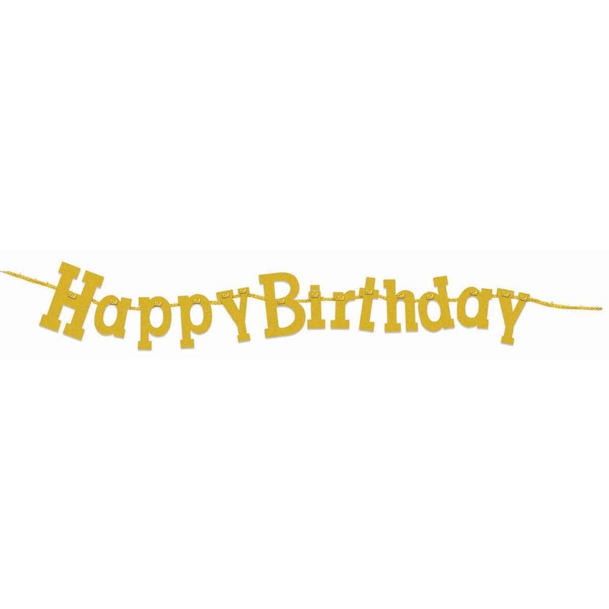 Buy General Birthday Diamond Banners 7 In. - Happy Birthday - Gold sold at Party Expert
