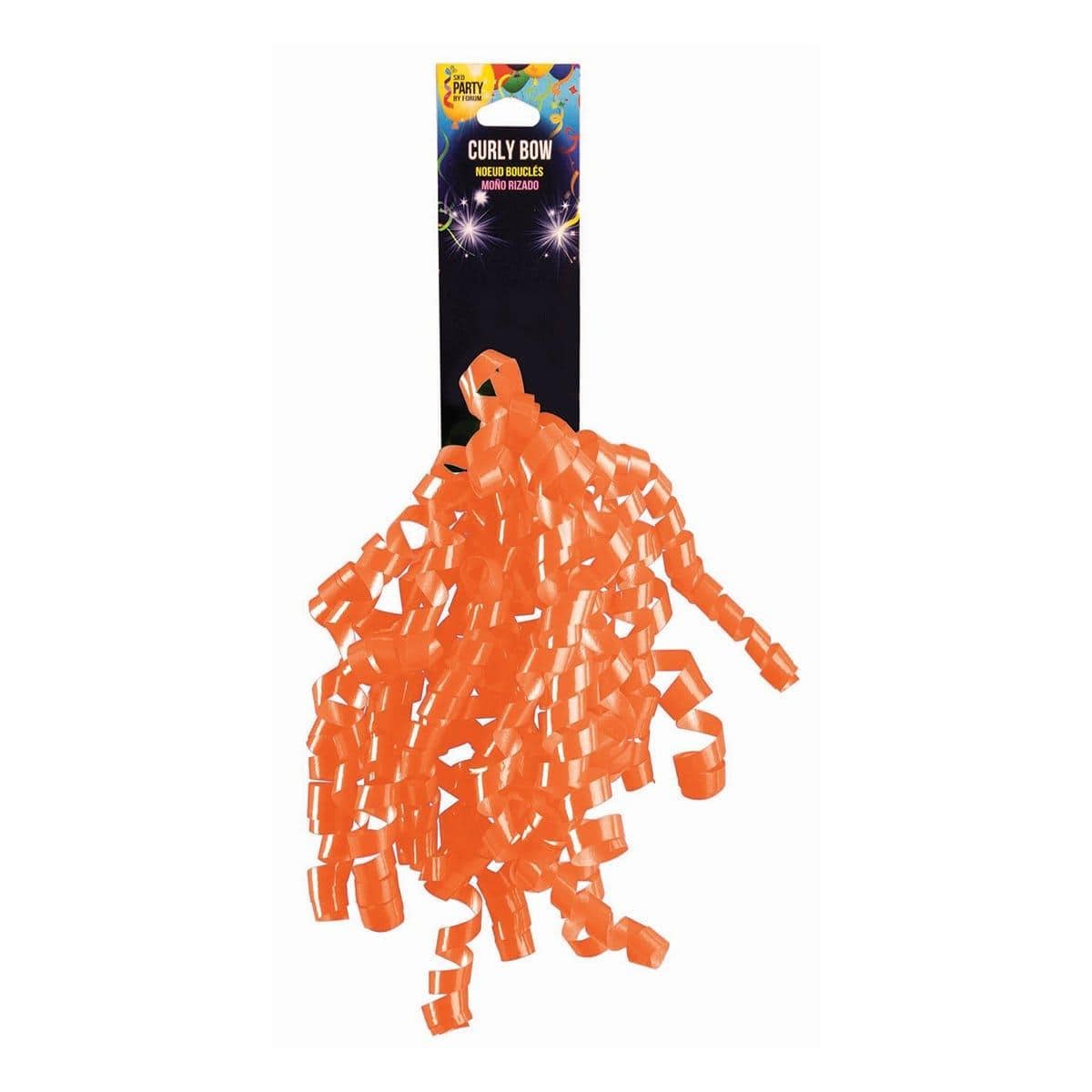 Buy Gift Wrap & Bags Curly Bow - Neon Orange sold at Party Expert