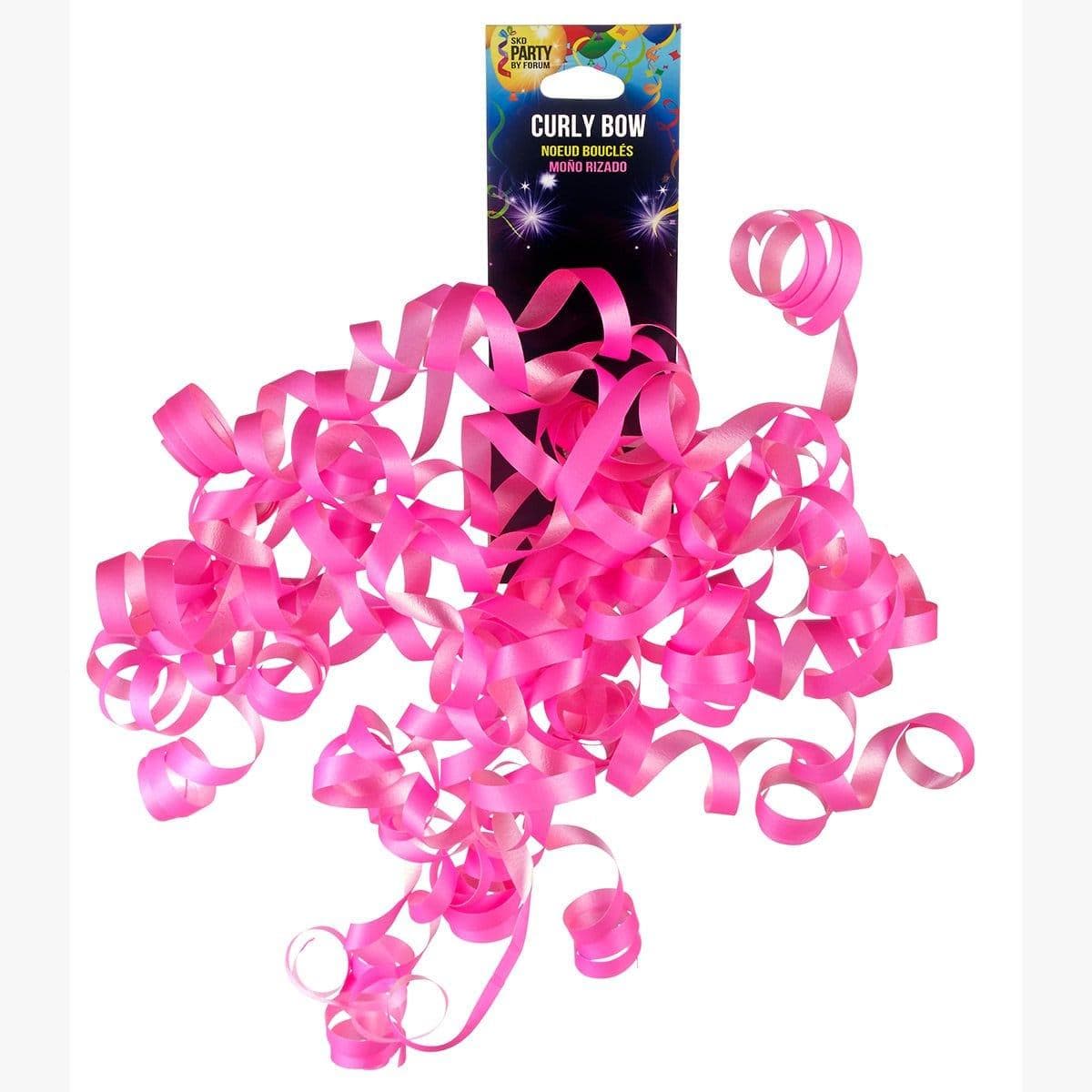 Buy Gift Wrap & Bags Curly Bow - Neon Pink sold at Party Expert