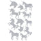 Buy Kids Birthday Silver unicorn stickers, 12 per package sold at Party Expert
