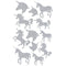 Buy Kids Birthday Silver unicorn stickers, 12 per package sold at Party Expert
