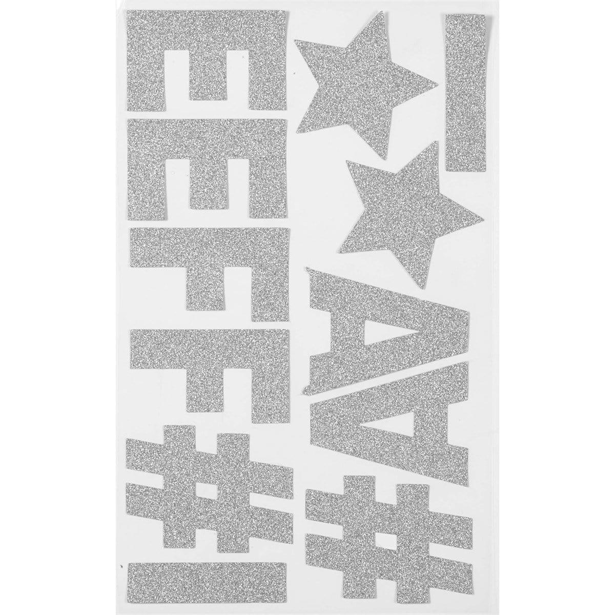 Buy Wedding Glitter Stickers 3 In. - Letters - Silver sold at Party Expert