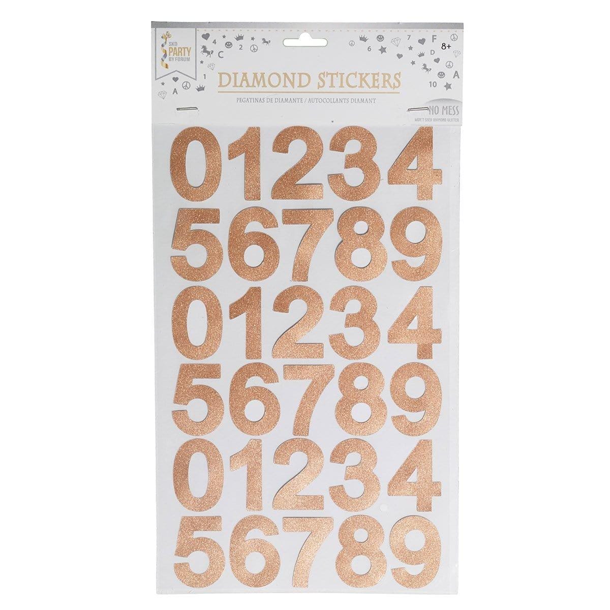 Buy Wedding Diamond Stickers - Numbers - Rosegold sold at Party Expert