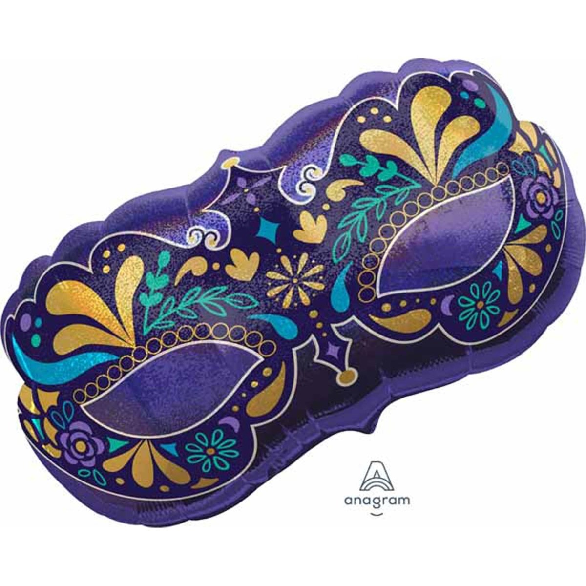 SKS NOVELTY CO LTD Balloons Mardi Gras Supershape Balloon, 35 Inches, 1 Count 026635397025