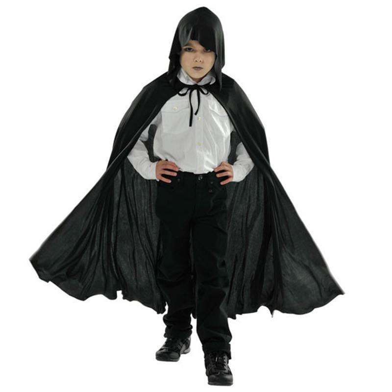 Buy Costume Accessories Black hooded cape for kids sold at Party Expert