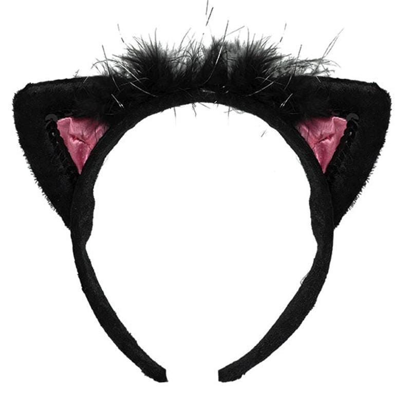 Buy Costume Accessories Black & pink cat ears headband sold at Party Expert