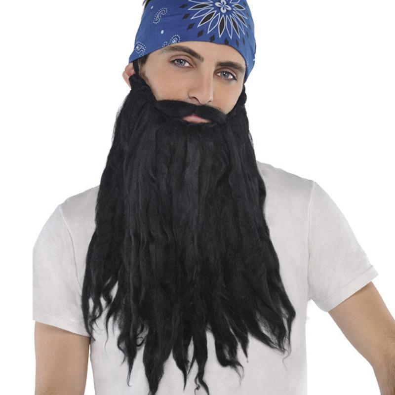 Buy Costume Accessories Black plush beard & mustache set sold at Party Expert