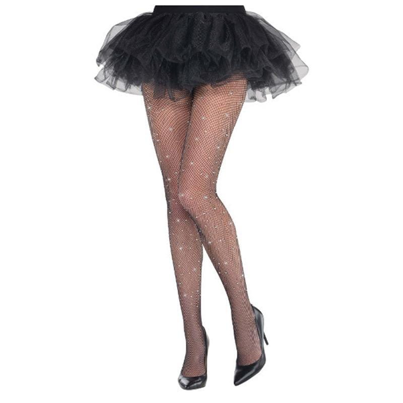 Buy Costume Accessories Black rhinestone stockings for women sold at Party Expert