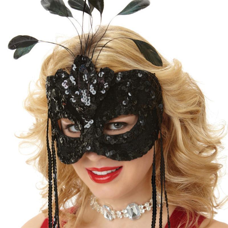 Buy Costume Accessories Feathers after dark masquerade mask sold at Party Expert