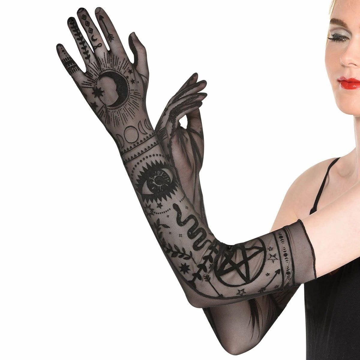 Buy Costume Accessories Lunar Witch Long Sheer Gloves For Adults sold at Party Expert