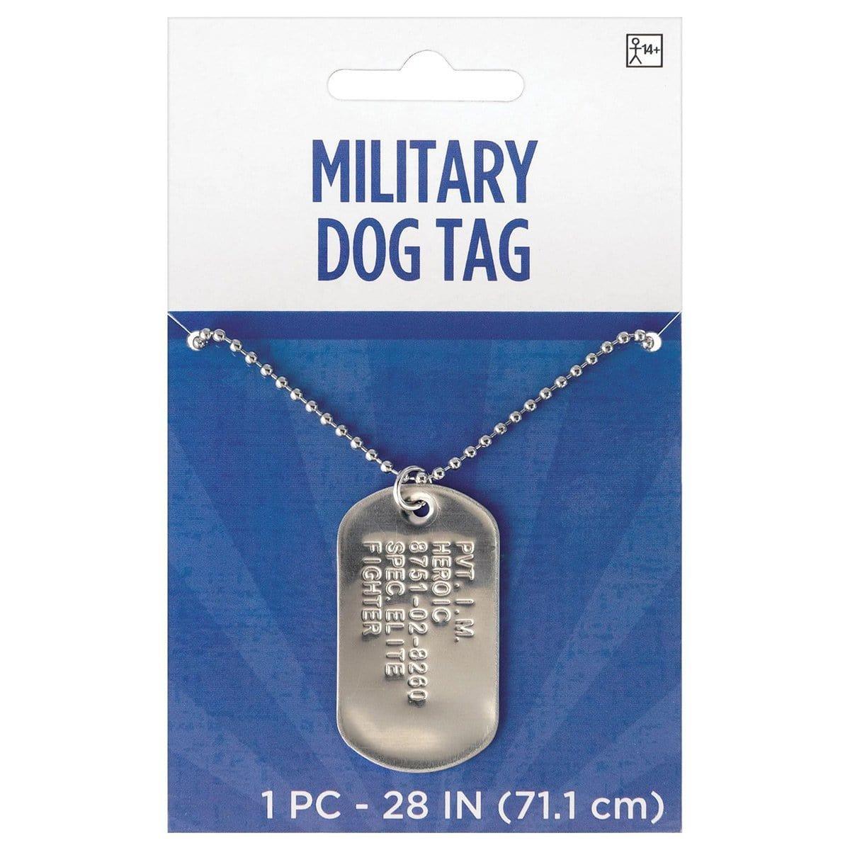 Buy Costume Accessories Military Silver Dog Tag sold at Party Expert