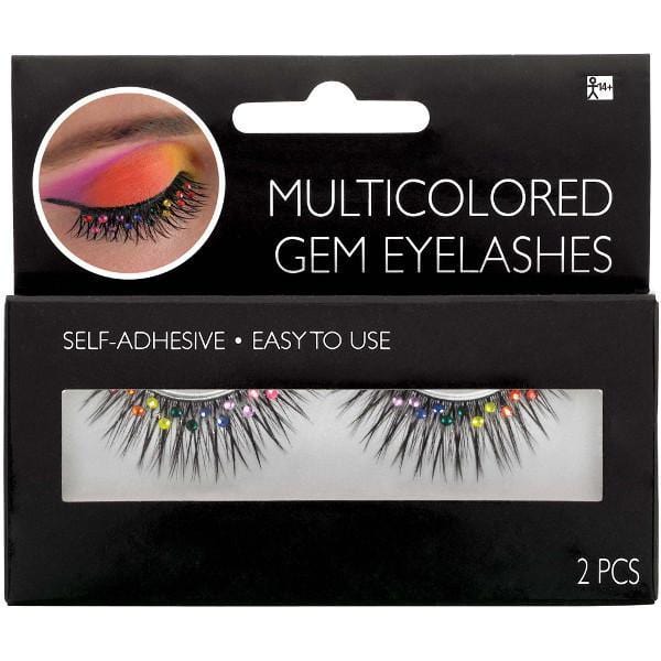 Buy Costume Accessories Multicolored gem fake eyelashes sold at Party Expert