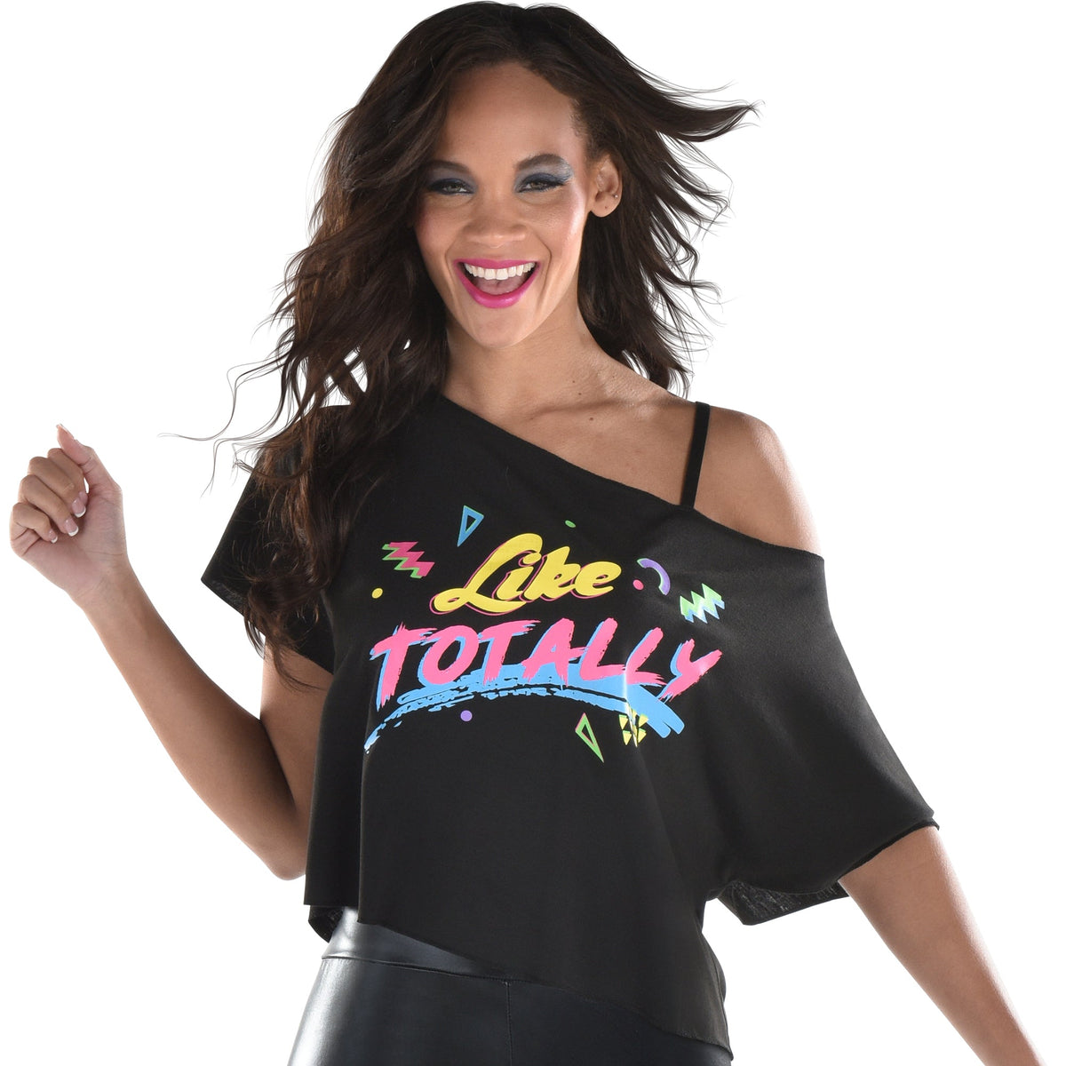 SUIT YOURSELF COSTUME CO. Costume Accessories Off the Shoulder Crop Graphic Tee for Adults 192937333198