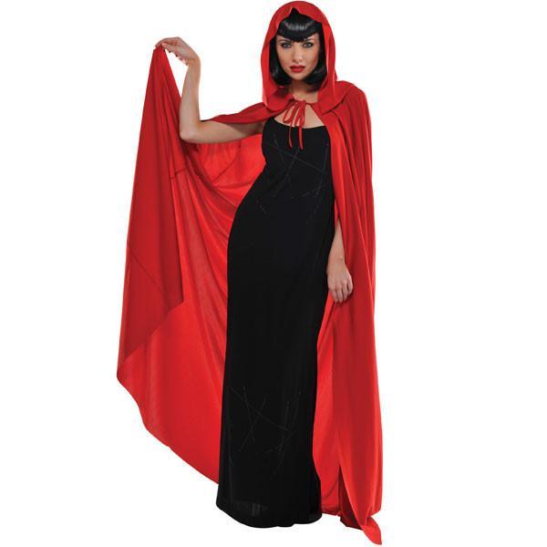 Buy Costume Accessories Red hooded cape for adults sold at Party Expert