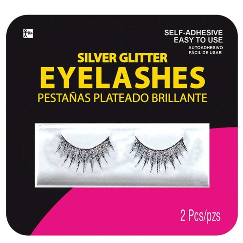 Buy Costume Accessories Silver glitter fake eyelashes sold at Party Expert