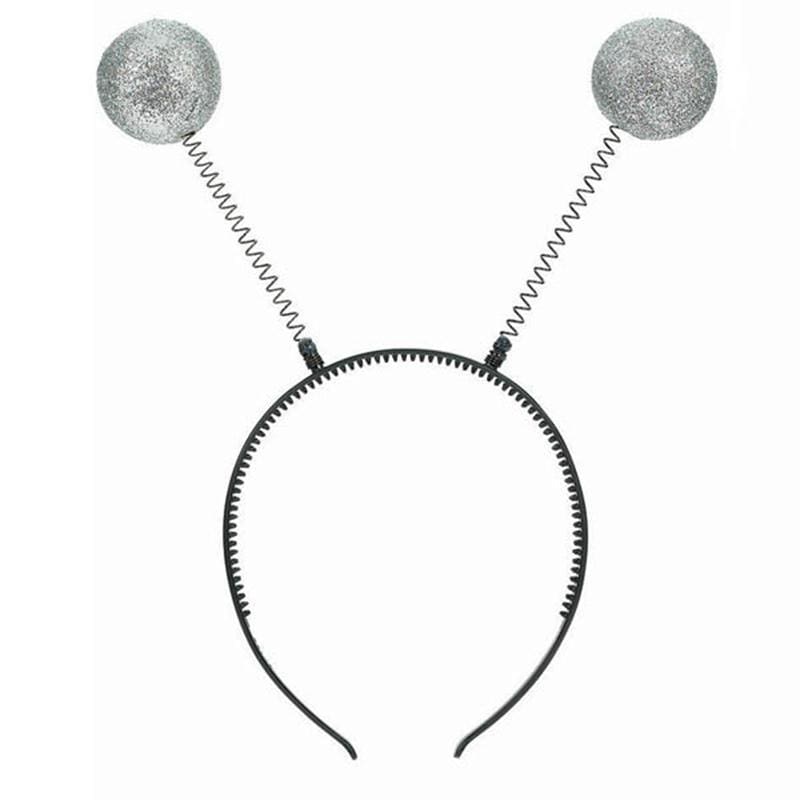 Buy Costume Accessories Silver martian antennae headband for adults sold at Party Expert