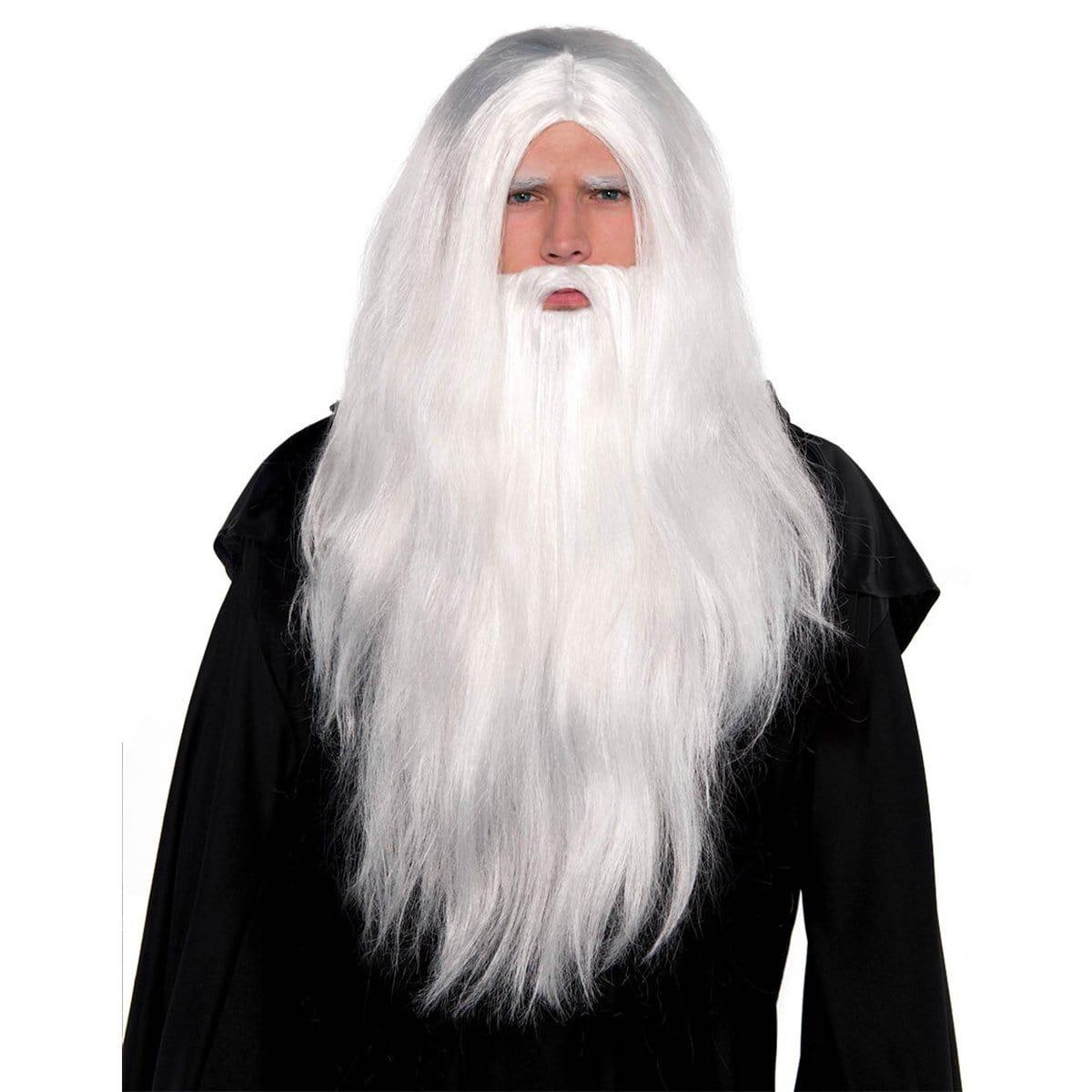 Buy Costume Accessories Sorcerer wig and beard set for men sold at Party Expert