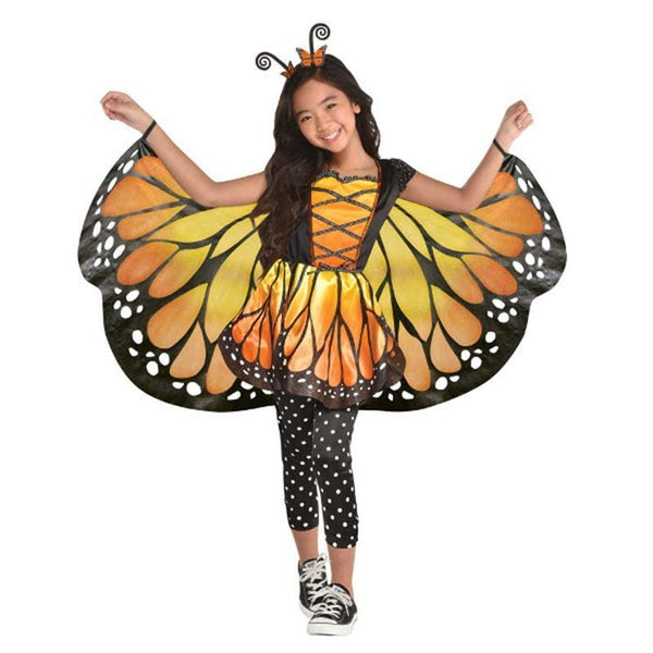 Déguisement Papillon Fille 4 Pièces - Ailes, Jupe, Bandeau, Baguette, Pour 3 à 8 Ans - 4