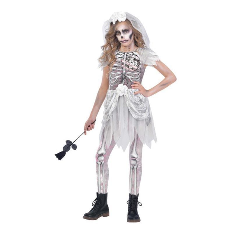 SUIT YOURSELF COSTUME CO. Costumes White Skeleton Bride Costume for Kids