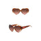 Taizhou Two Circles Trading Co. Ltd. Costume Accessories Brown Heart Shaped Sunglasses for Adults 810077657973