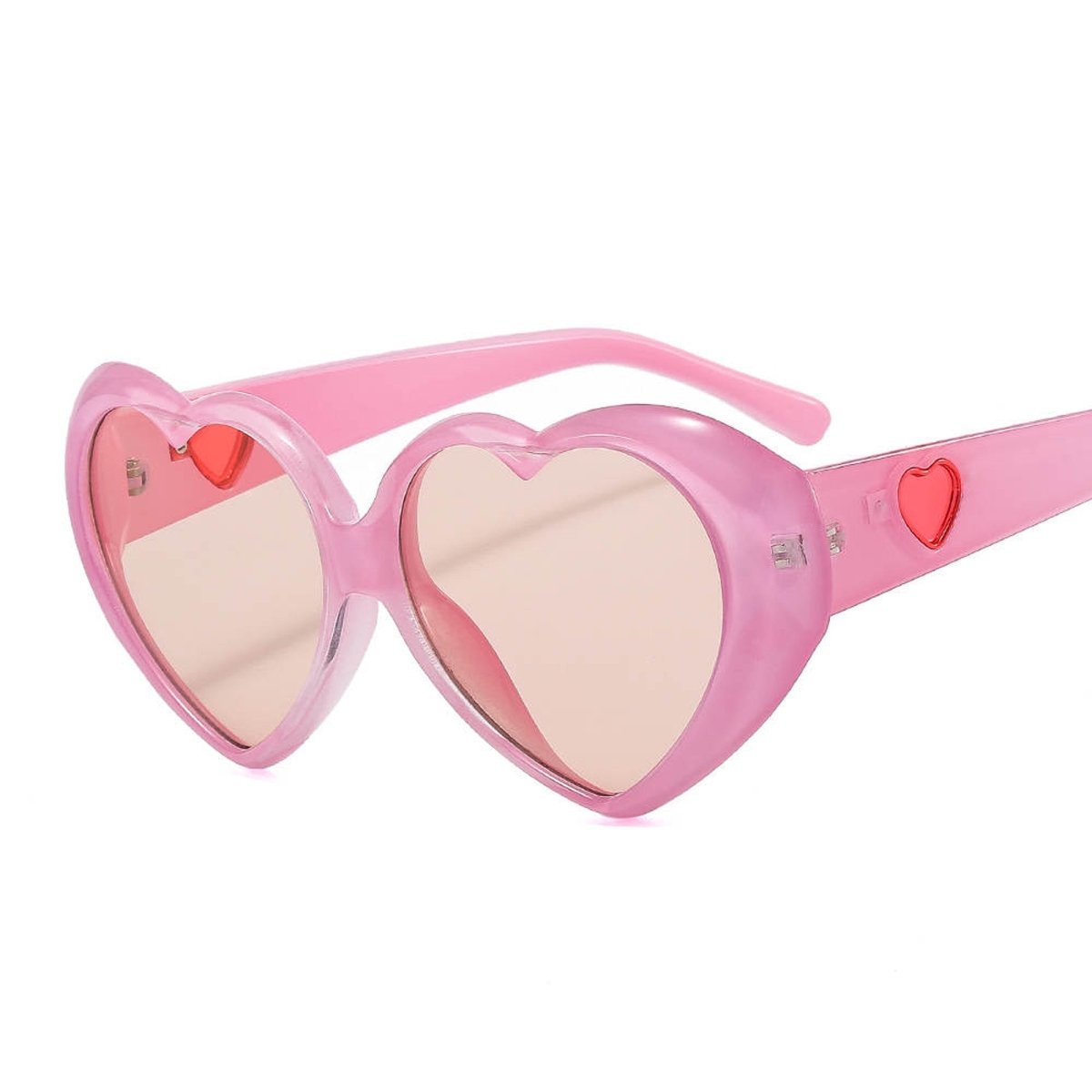 Light Pink Heart Shaped Sunglasses for Adults Party Expert