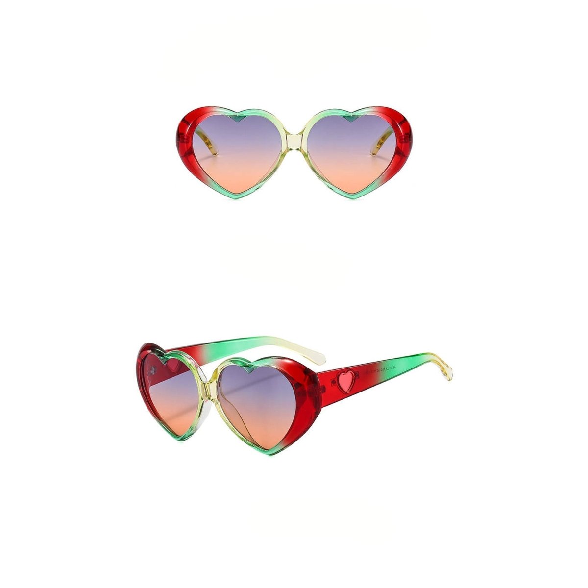 Red and Green Heart Shaped Sunglasses for Adults – Party Expert