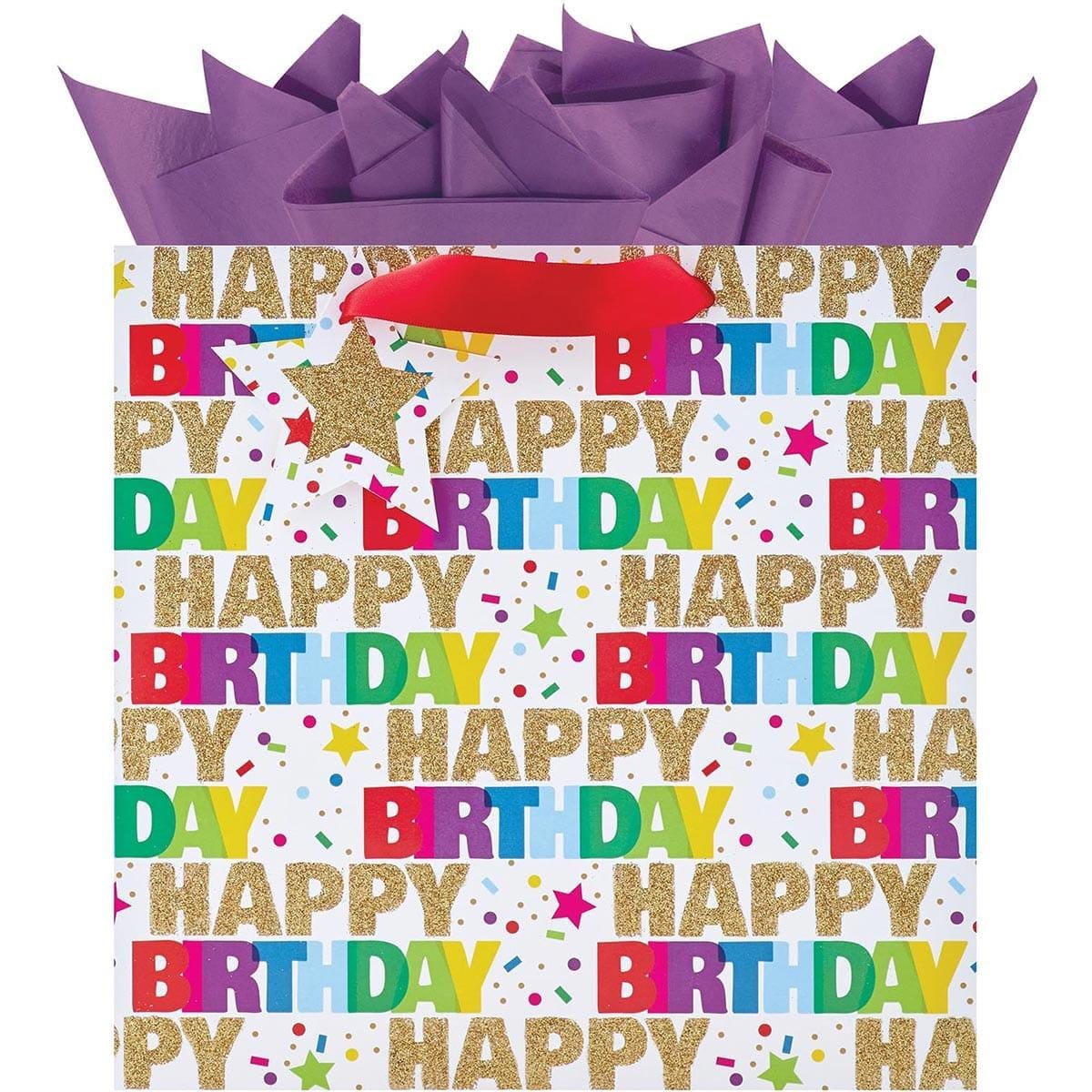 Buy Gift Wrap & Bags Gift Bag Medium 9.75 In. - Sparkling Celebration sold at Party Expert