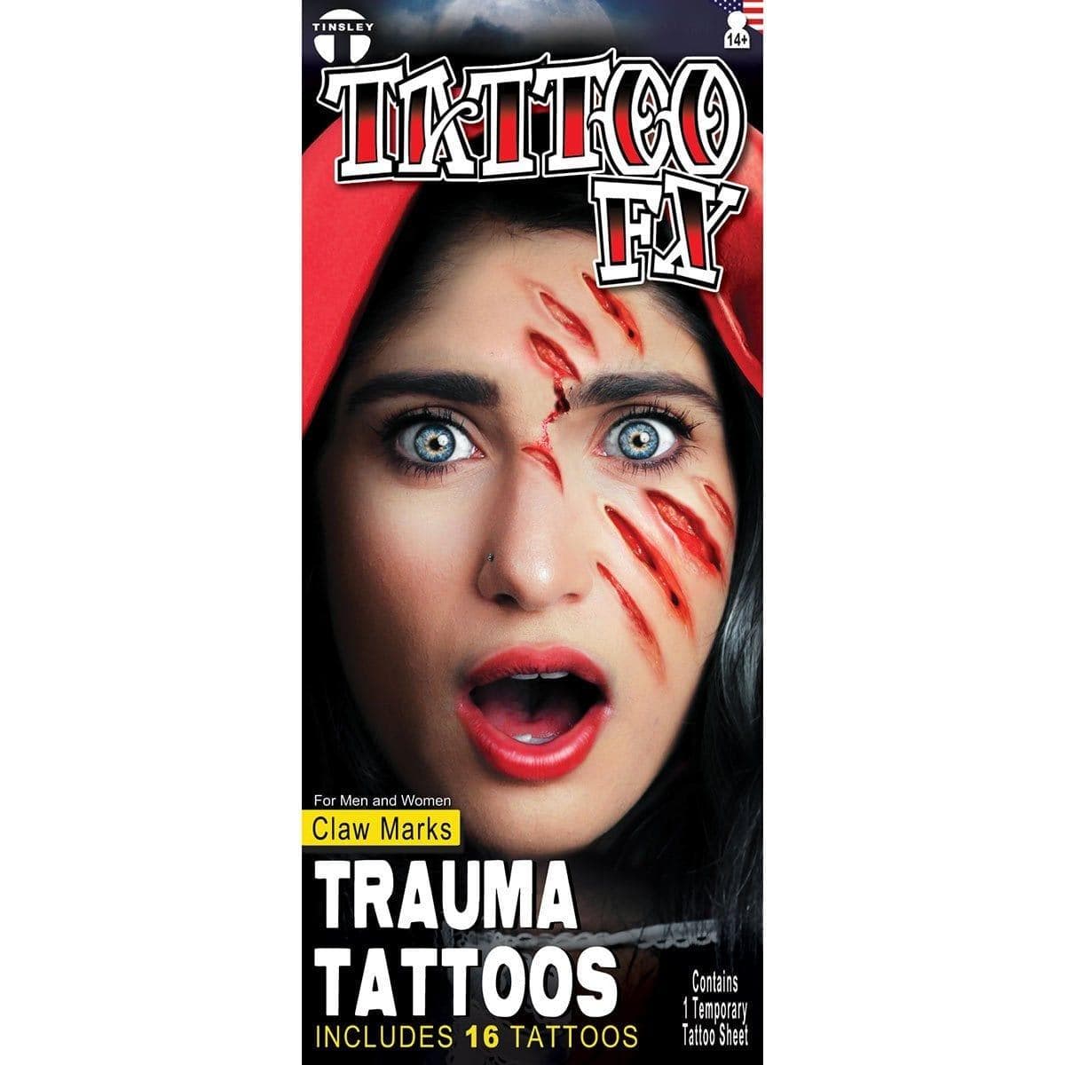 Buy Costume Accessories Claw Marks Trauma Temporary Tattoos sold at Party Expert