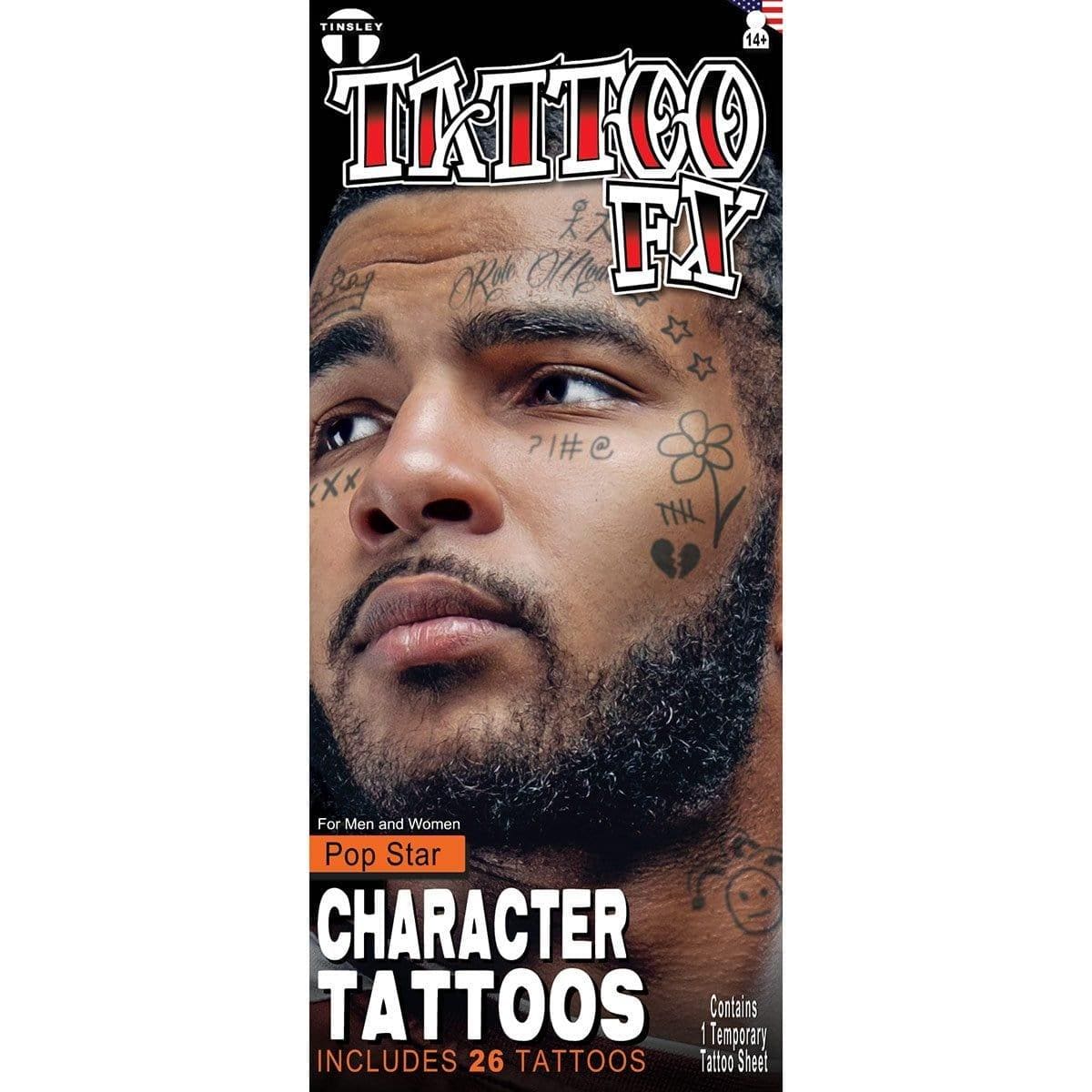 Buy Costume Accessories Pop Star Temporary Tattoos sold at Party Expert