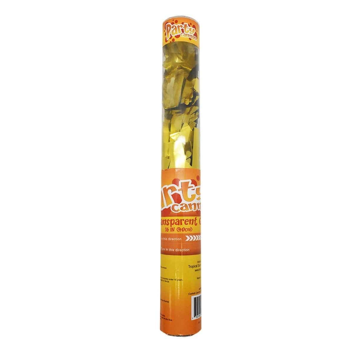 Buy Age Specific Birthday Confetti Canon - Gold Transparent 16 in. sold at Party Expert