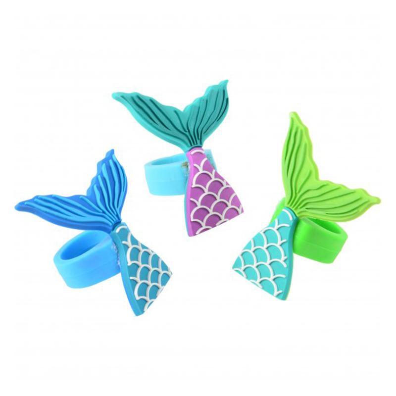 Buy Kids Birthday Mermaid tail rubber rings, 12 per package sold at Party Expert