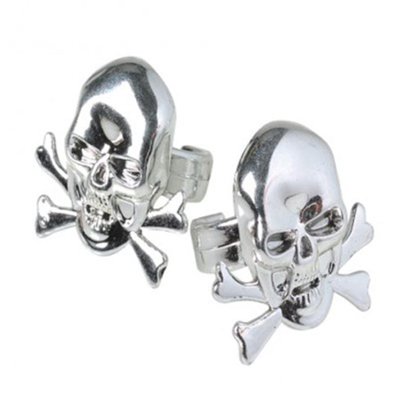 Buy Kids Birthday Pirate metallic skull rings, 12 per package sold at Party Expert