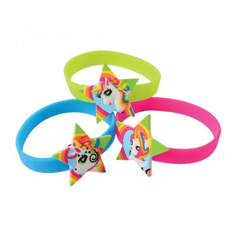 Buy Kids Birthday Unicorn rubber bracelets, 12 per package sold at Party Expert