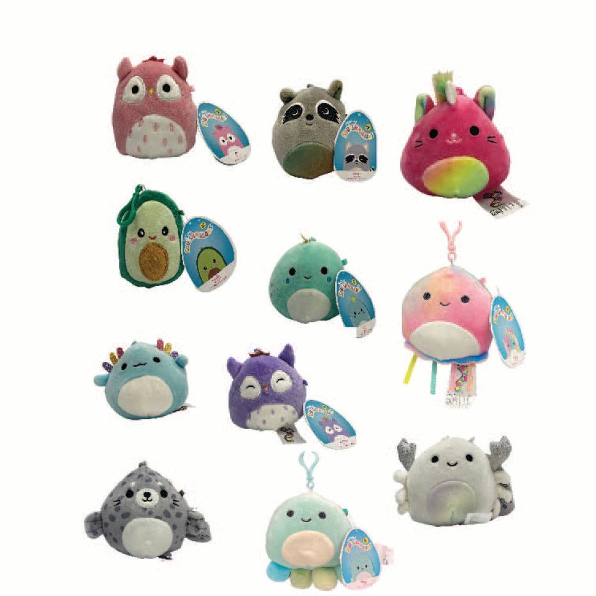 UCC DISTRIBUTING INC. Plushes Squishmallow Plush Clips, 5 Inches, Assortment, 1 Count 734689219063