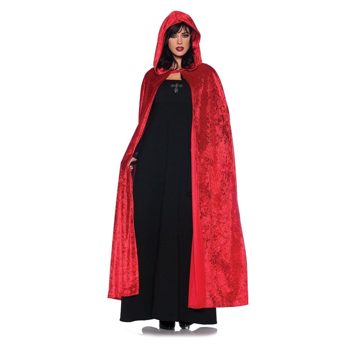 Buy Costume Accessories Long red hooded cloak for adults sold at Party Expert