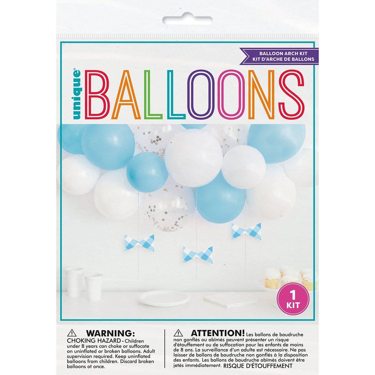 Buy 1st Birthday Blue Gingham Balloon Arch Kit sold at Party Expert