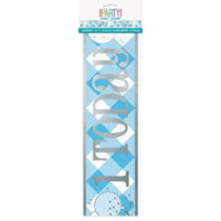 Buy 1st Birthday Blue Gingham Banner sold at Party Expert