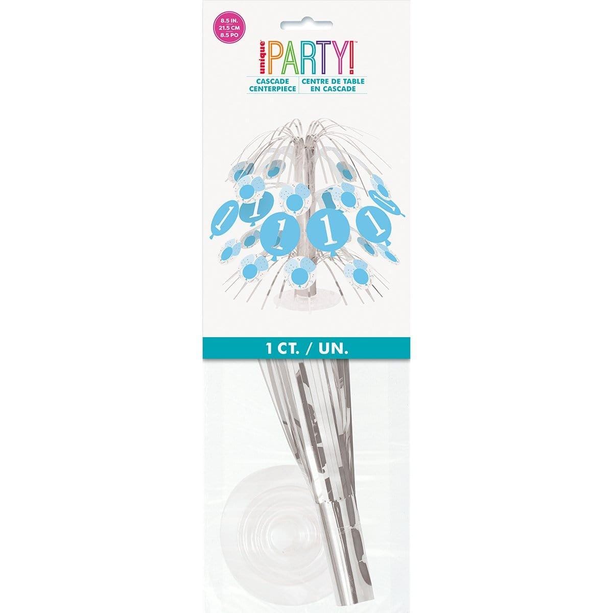 Buy 1st Birthday Blue Gingham Centerpiece sold at Party Expert