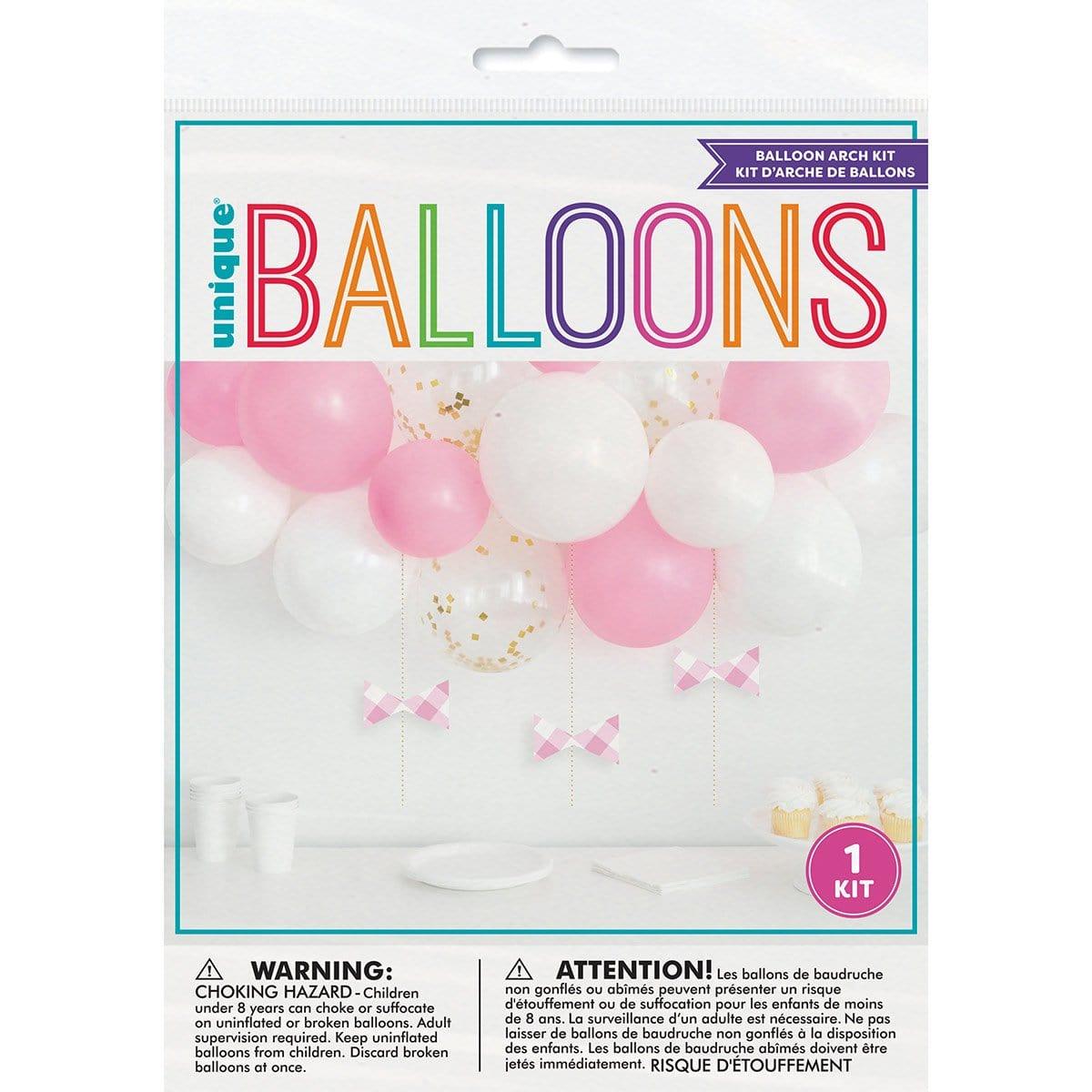 Buy 1st Birthday Pink Gingham Balloon Arch Kit sold at Party Expert