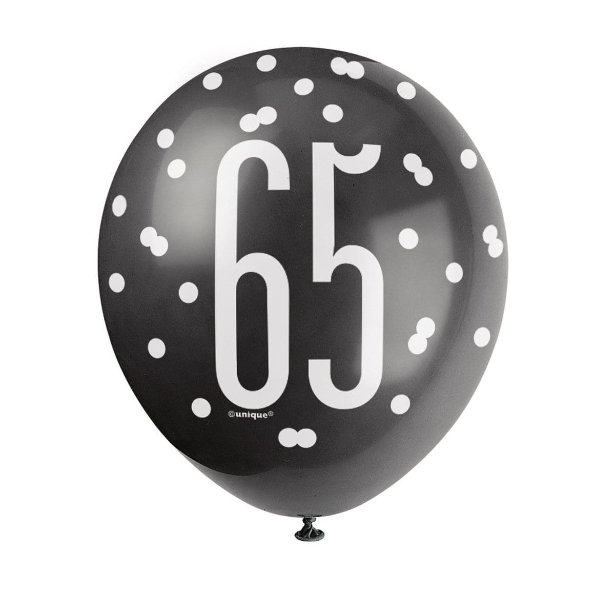 Buy Age Specific Birthday Bonne Fête Black/Silver - Latex Balloon 6/pkg - 65 sold at Party Expert