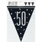 Buy Age Specific Birthday Bonne Fête Black/Silver - Pennant Banner - 50 sold at Party Expert