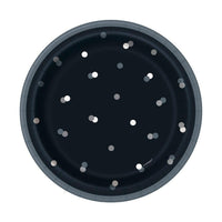 Buy Age Specific Birthday Bonne Fête Black/Silver - Plates 7 In. 8/pkg sold at Party Expert