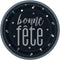 Buy Age Specific Birthday Bonne Fête Black/Silver - Plates 9 In. 8/pkg sold at Party Expert