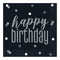 Buy Age Specific Birthday Happy Birthday Black/Silver - Beverage Napkins 16/pkg sold at Party Expert