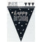 Buy Age Specific Birthday Happy Birthday Black/Silver - Pennant Banner sold at Party Expert