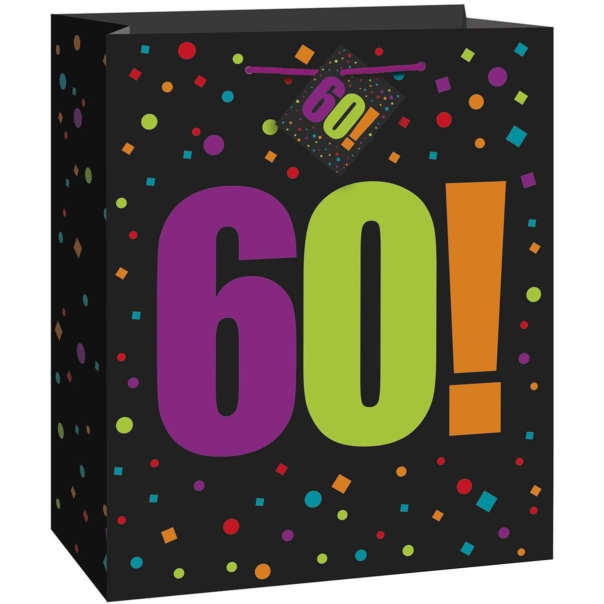 Buy Age Specific Birthday Large Glossy Gift Bag 60th 12.5 x 10.5 in. sold at Party Expert