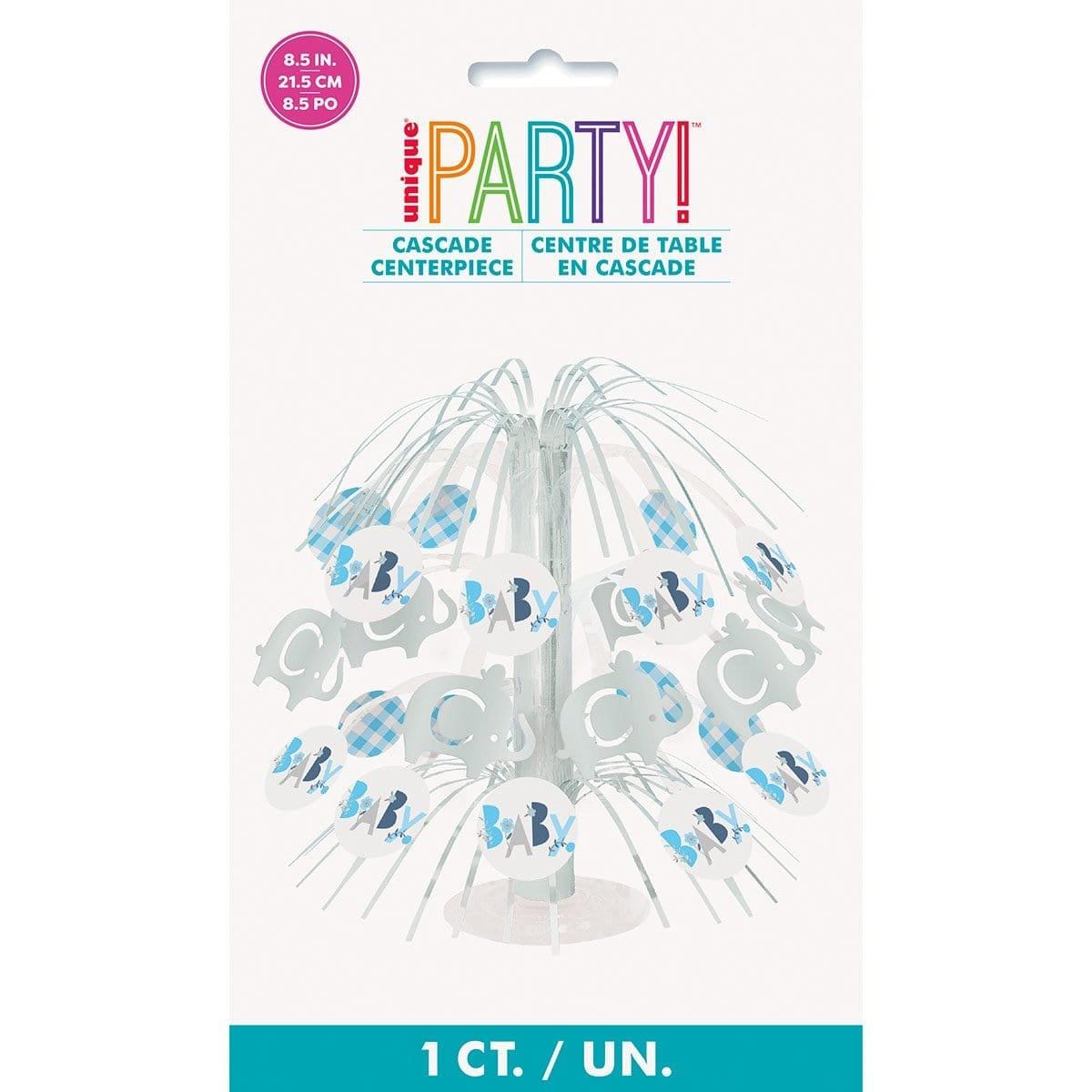 Buy Baby Shower Blue Floral Elephant Casacade Centerpiece sold at Party Expert