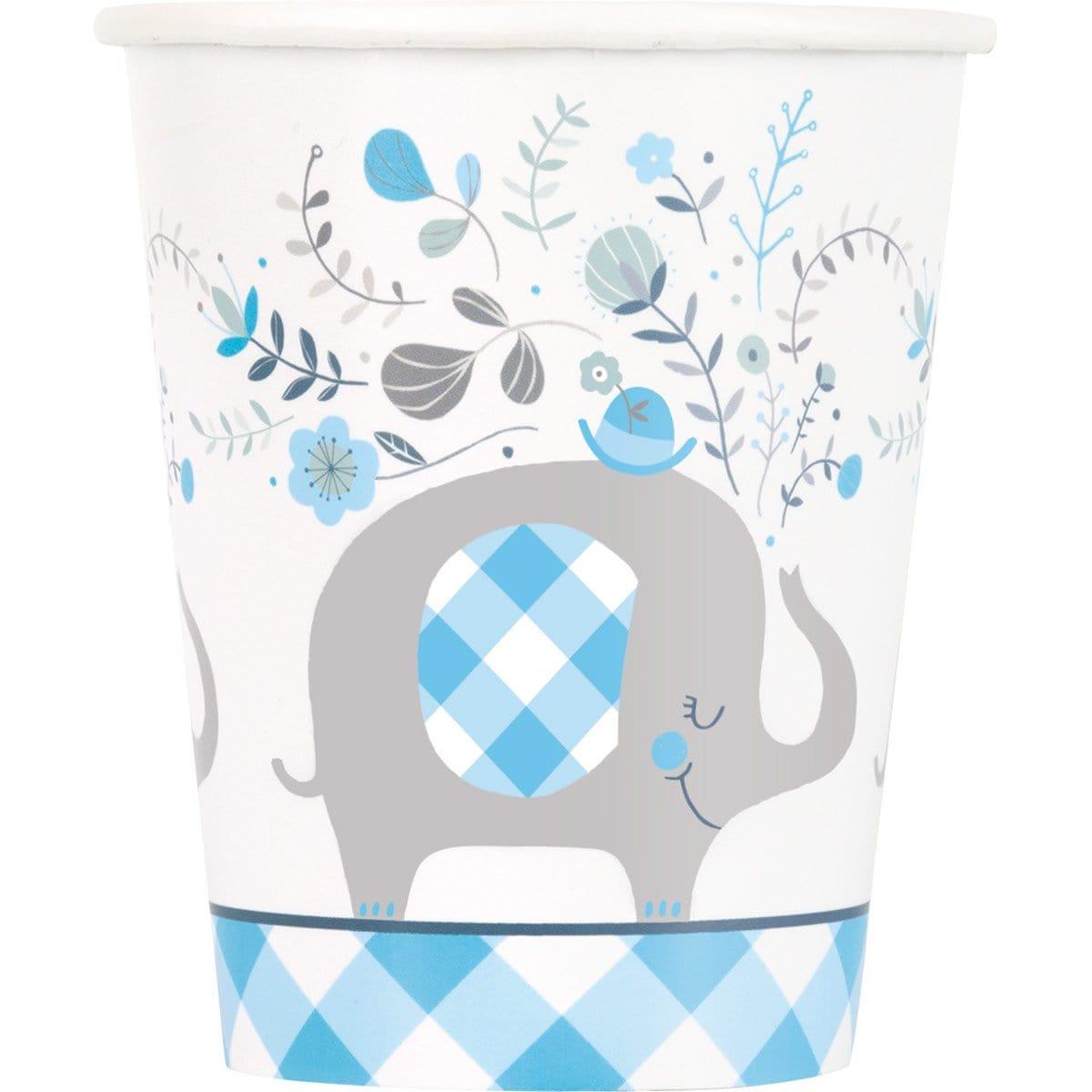 Buy Baby Shower Blue Floral Elephant Cups 9 oz., 8 Count sold at Party Expert